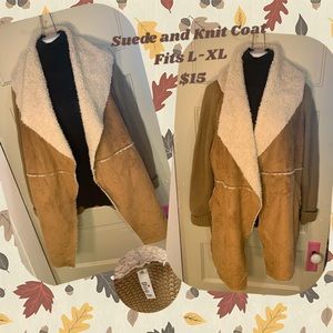 Suede and knit jacket